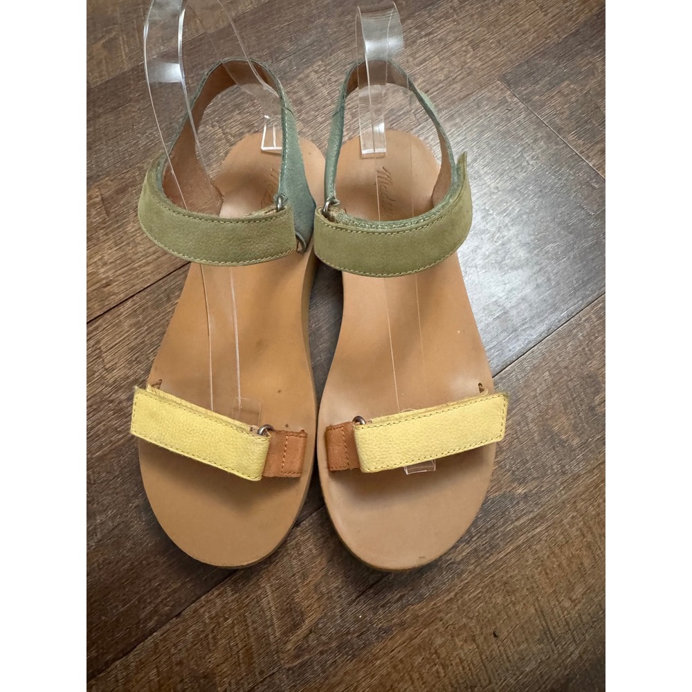 Madewell The Maggie Colorblock Leather Flatform Sandals Women's 7.5